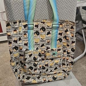 HARAJUKU Cute Graphic Tote Bag with Blue Handles